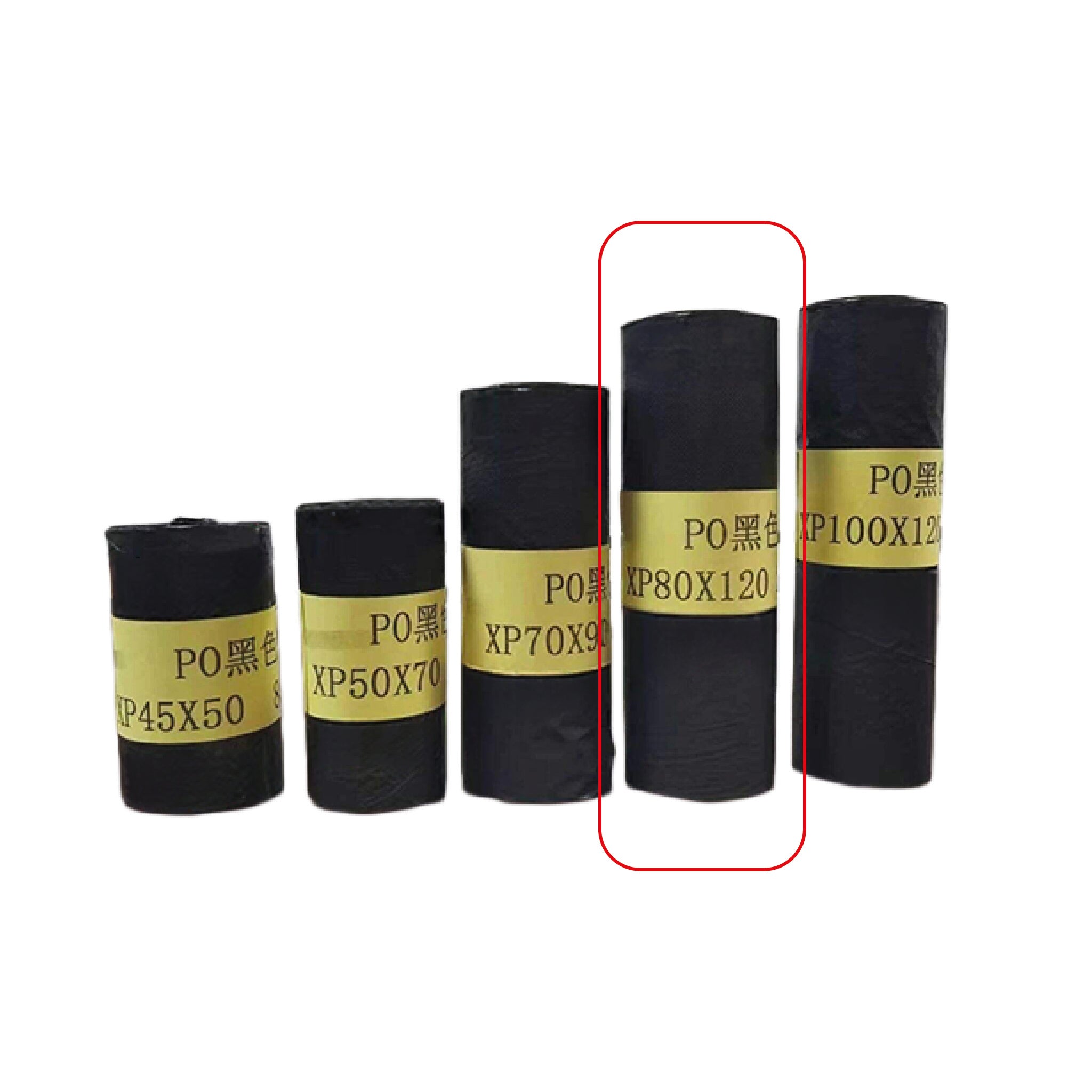 Bolsas de basura negras XP 80x120 - 15 rollos de 25 un. c/u