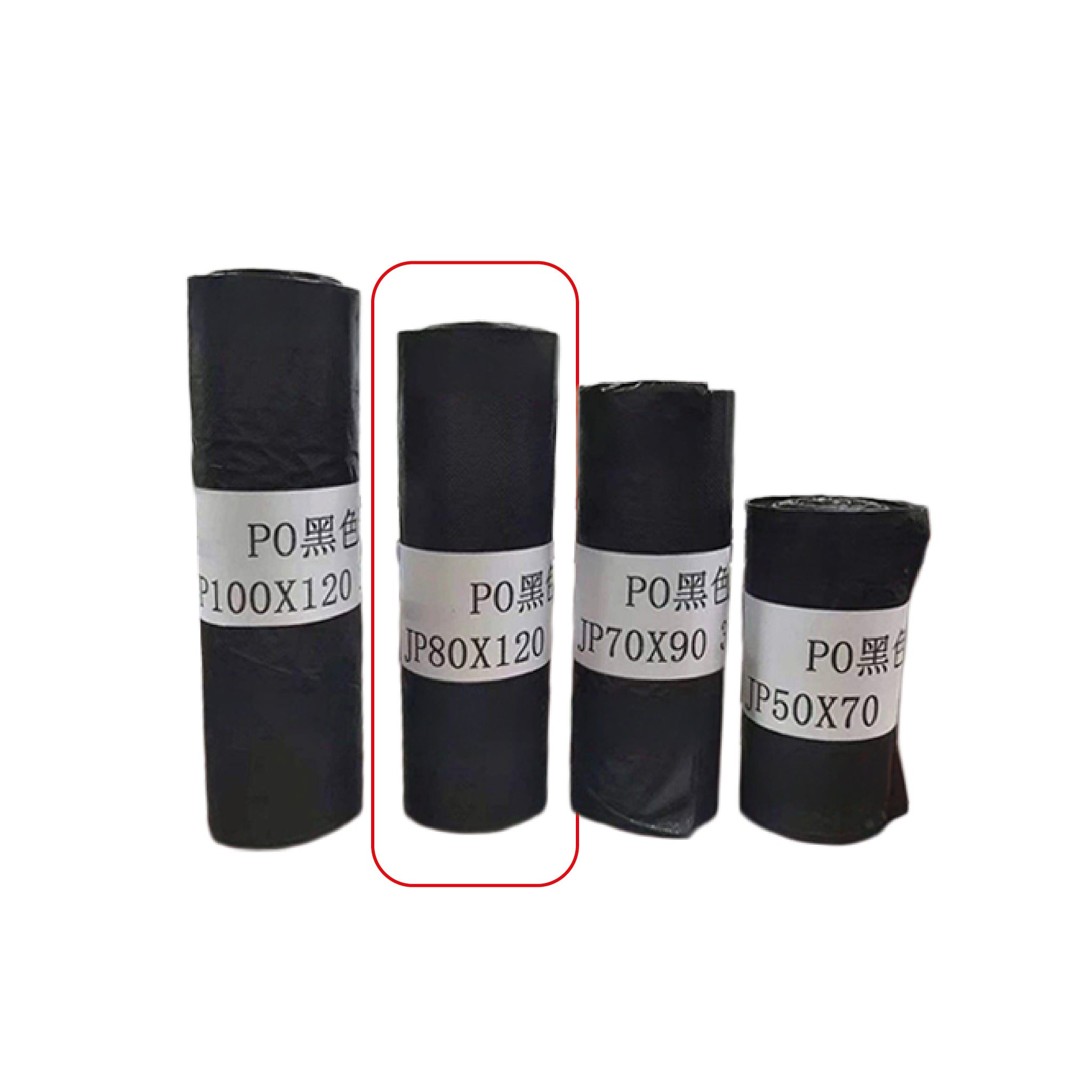 Bolsas de basura negras JP 80x120 -  18 rollos de 20 un. c/u