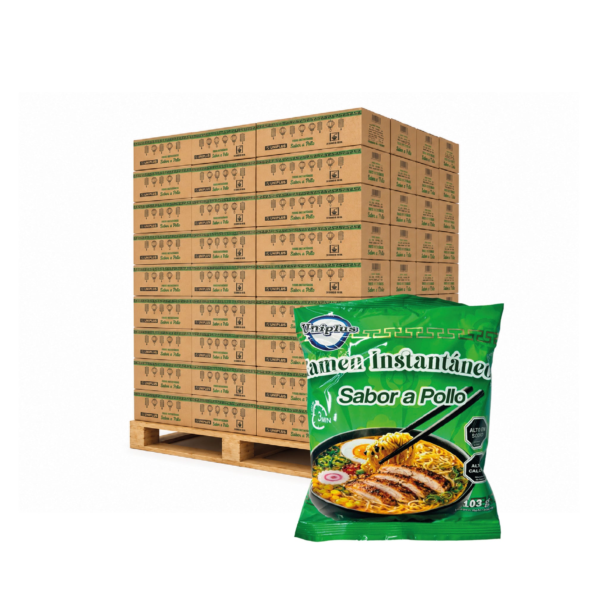 Ramen Inst.  Sobre Pallet 60 Cajas Sabor Pollo ($350 C/U)
