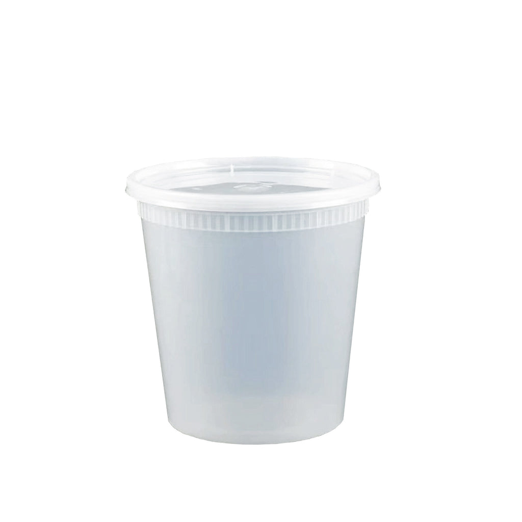 Envase plástico redondo 24 oz antiderrame - 240 unidades